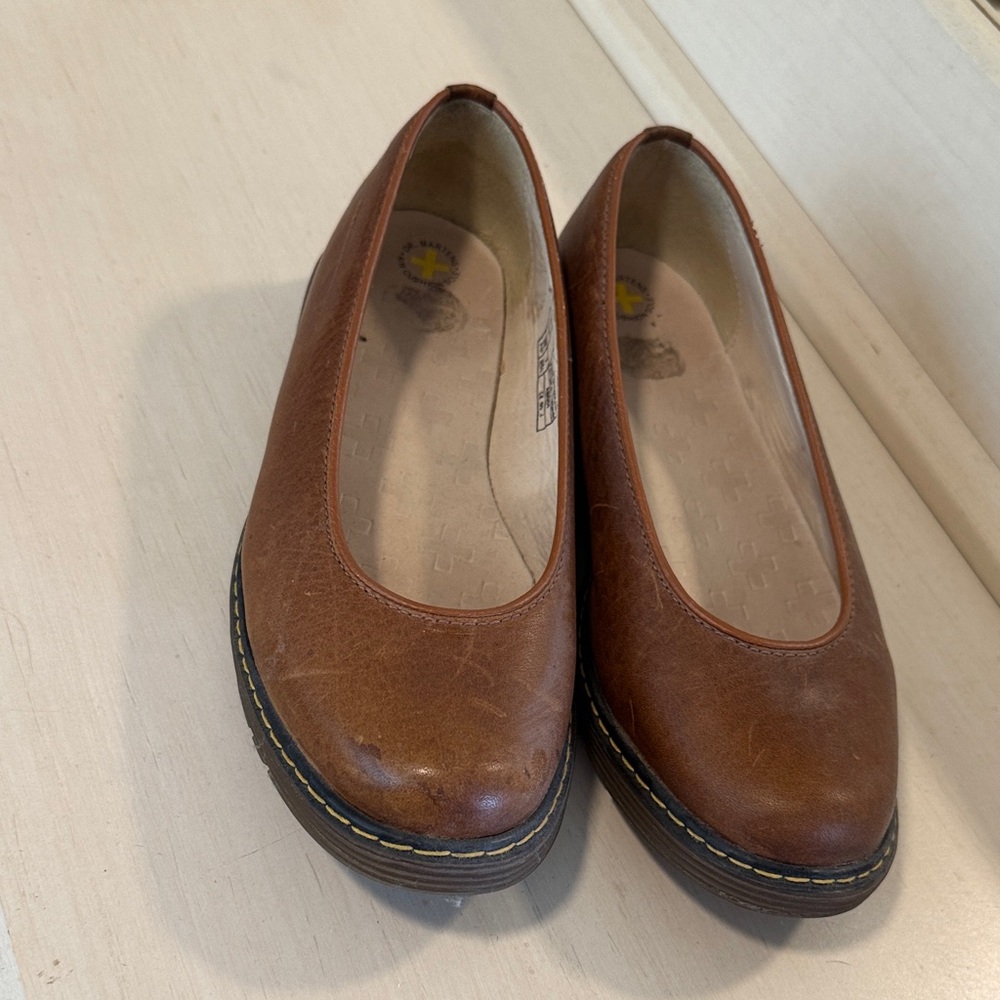 Brown Leather Women's Platform Flats